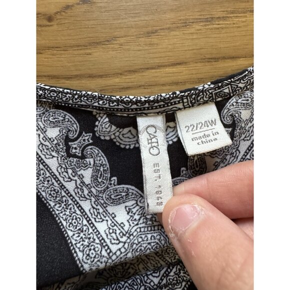 Cato Women Tunic Top Shirt Size 22/24W Lightweight Flowing Polyester Office City - Picture 8 of 11